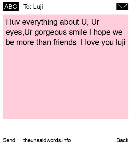 unsent message to Luji