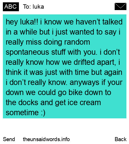unsent message to luka