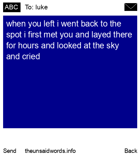 unsent message to luke