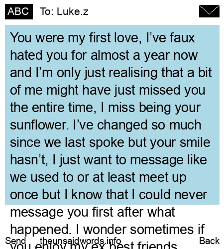 unsent message to Luke.z