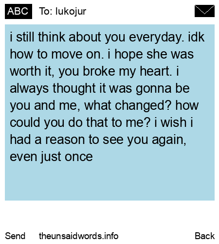 unsent message to lukojur