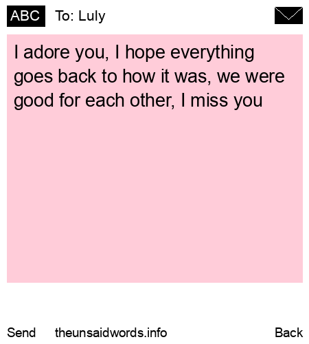 unsent message to Luly