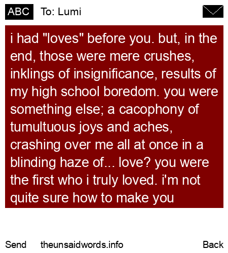 unsent message to Lumi