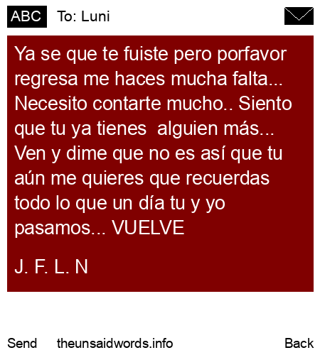 unsent message to Luni
