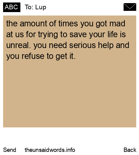 unsent message to Lup