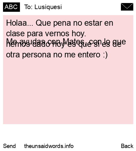 unsent message to Lusiquesi