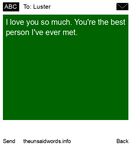 unsent message to Luster