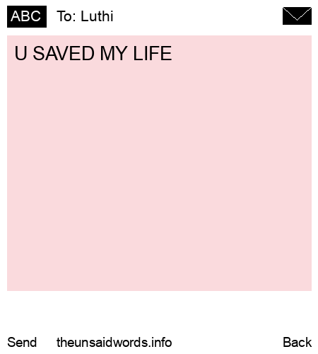 unsent message to Luthi