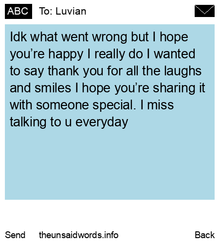 unsent message to Luvian