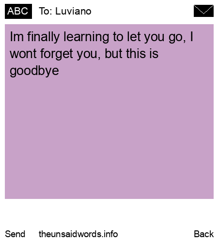 unsent message to Luviano