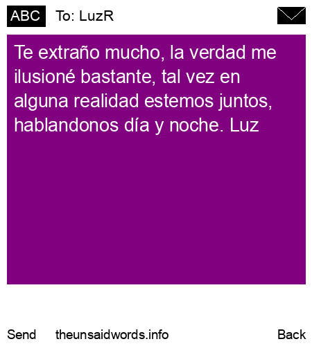 unsent message to LuzR