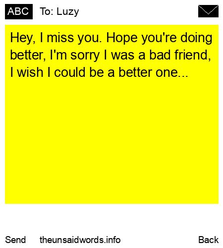 unsent message to Luzy