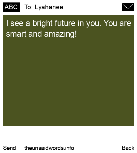 unsent message to Lyahanee