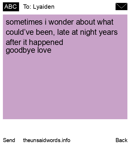 unsent message to Lyaiden