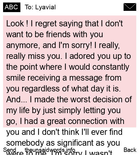 unsent message to Lyavial