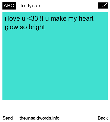 unsent message to lycan