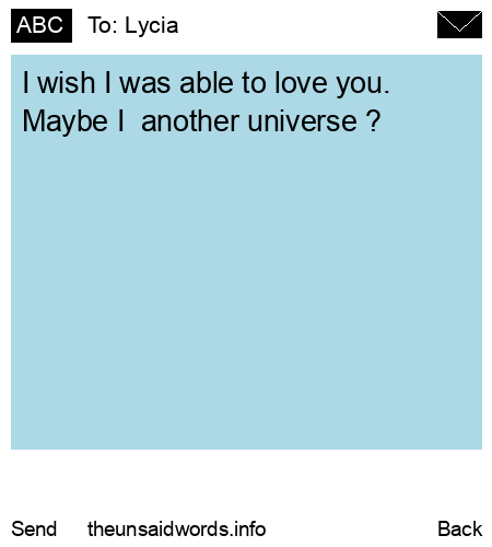 unsent message to Lycia 