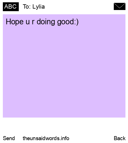 unsent message to Lylia