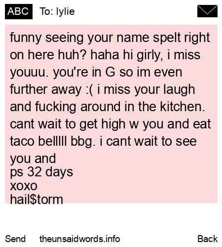 unsent message to lylie