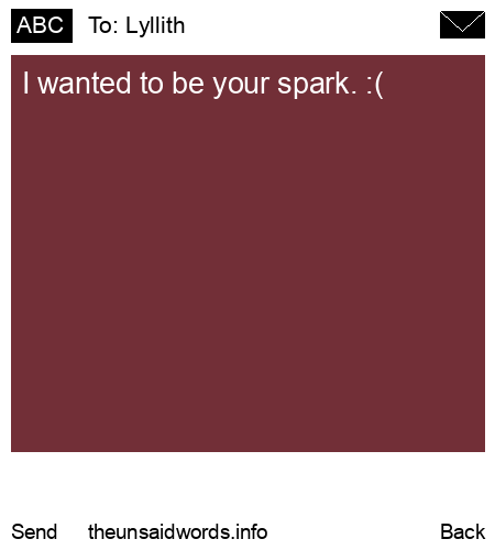 unsent message to Lyllith