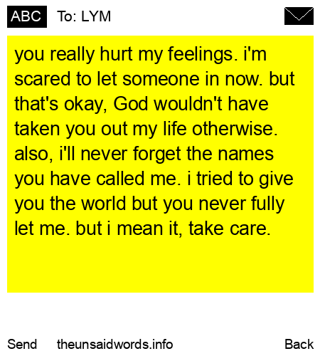 unsent message to LYM