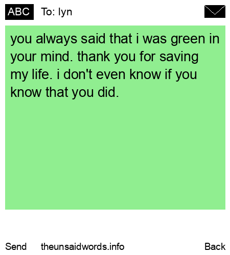 unsent message to lyn