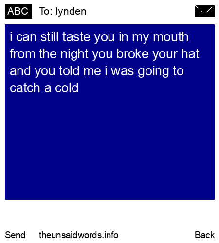 unsent message to lynden