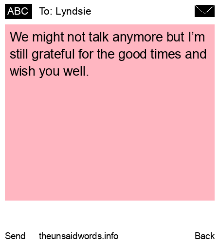 unsent message to Lyndsie