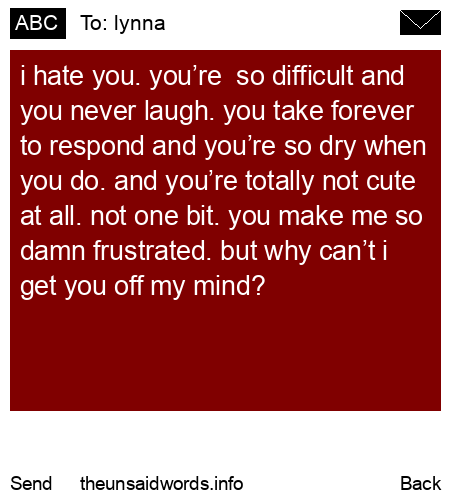 unsent message to lynna