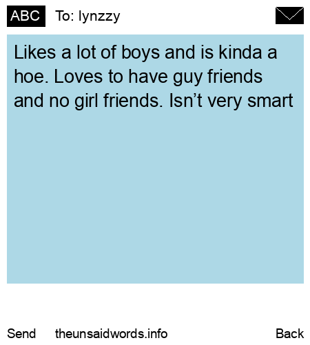 unsent message to lynzzy