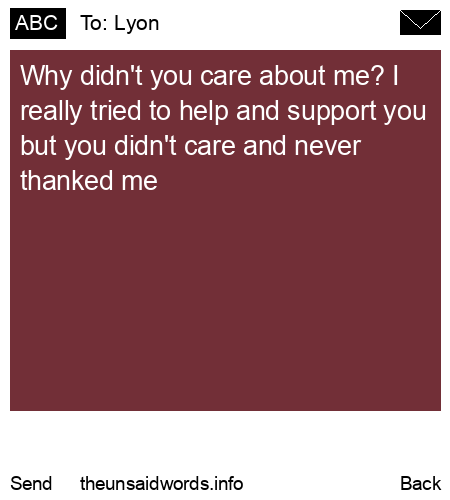 unsent message to Lyon