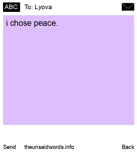 unsent message to Lyova
