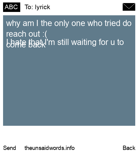 unsent message to lyrick