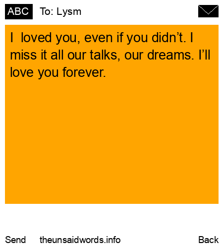unsent message to Lysm