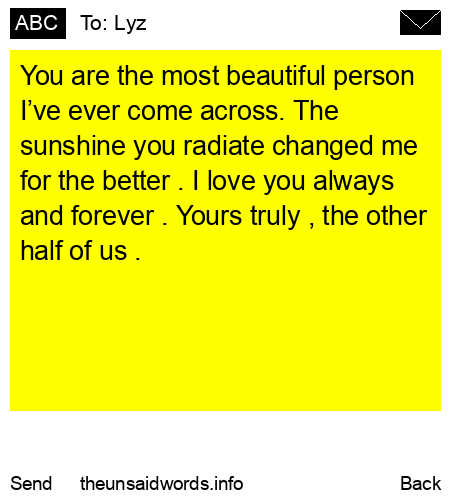 unsent message to Lyz
