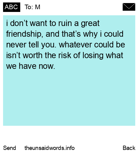 unsent message to M