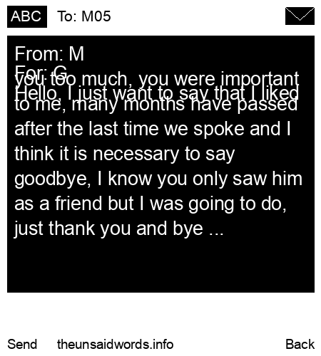 unsent message to M05
