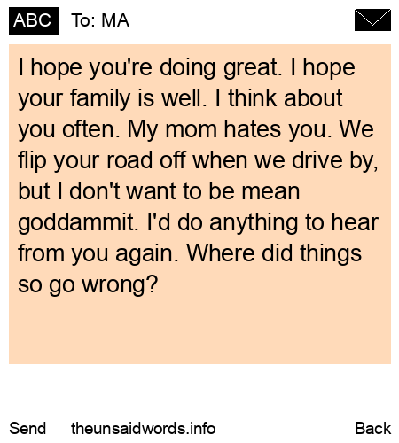 unsent message to MA