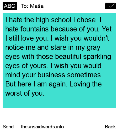 unsent message to Maša