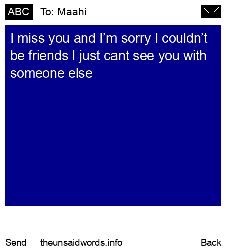 unsent message to Maahi