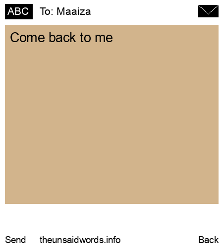 unsent message to Maaiza