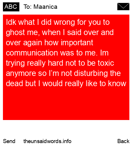 unsent message to Maanica