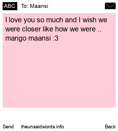 unsent message to Maansi