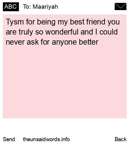 unsent message to Maariyah 