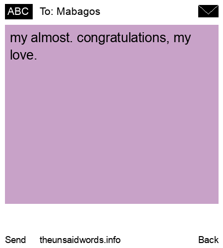 unsent message to Mabagos