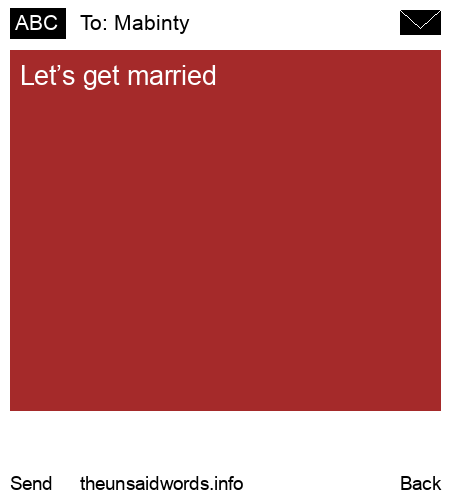 unsent message to Mabinty