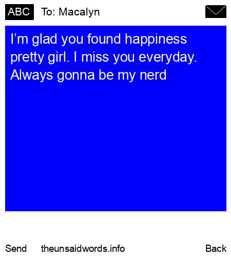unsent message to Macalyn 