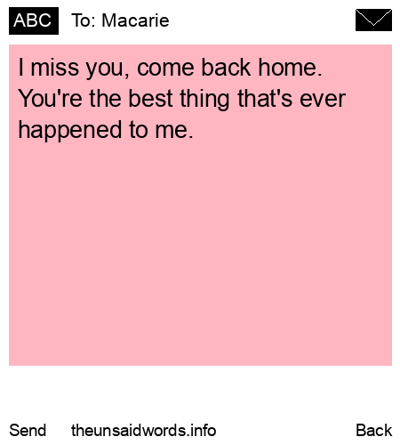 unsent message to Macarie