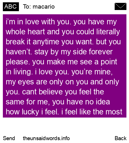 unsent message to macario