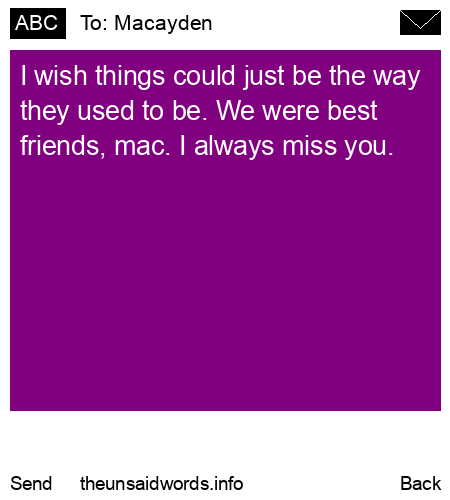 unsent message to Macayden 